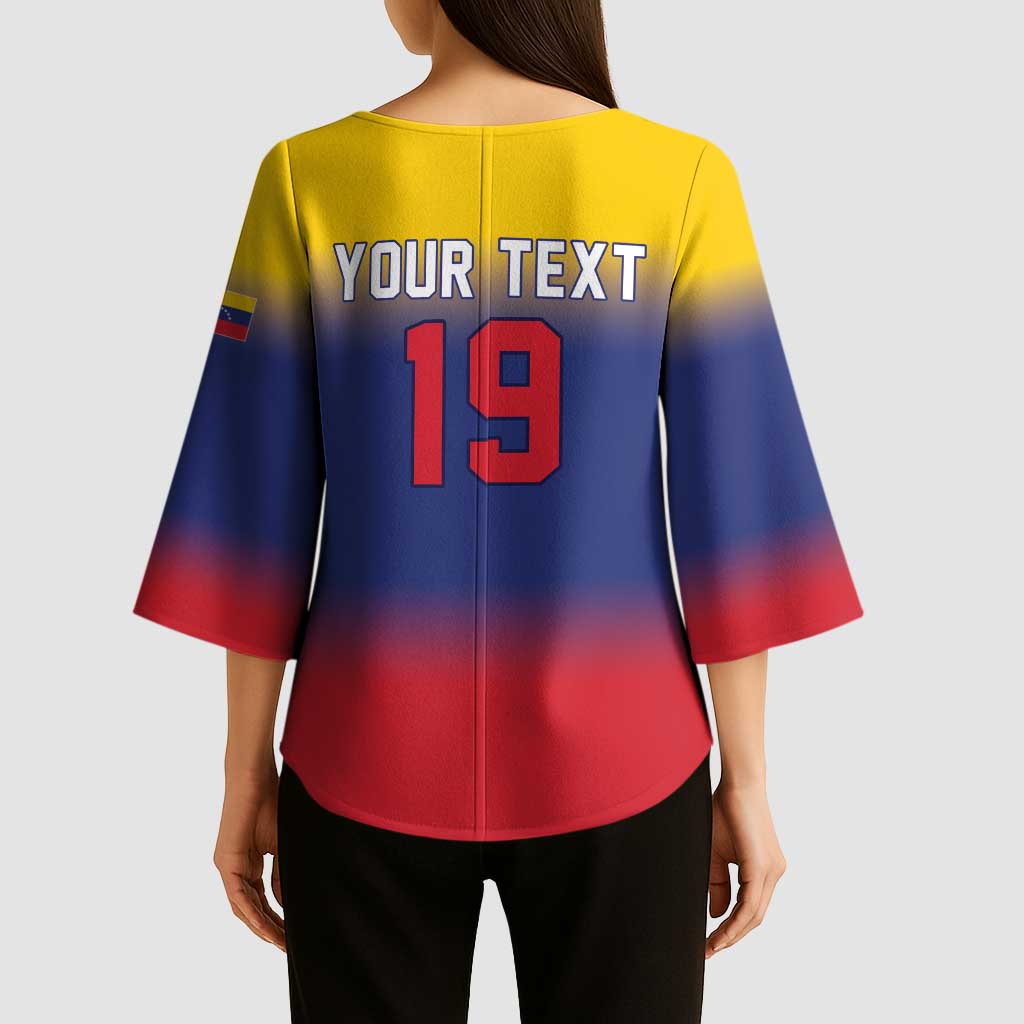 Custom Venezuela Baseball Campeones 2026 Kimono Sleeve Blouse Turpial Mascot Champion Pride