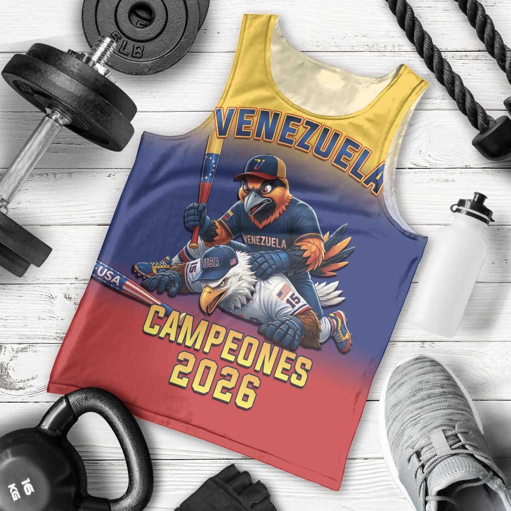 Custom Venezuela Baseball Campeones 2026 Men Tank Top Turpial Mascot Champion Pride