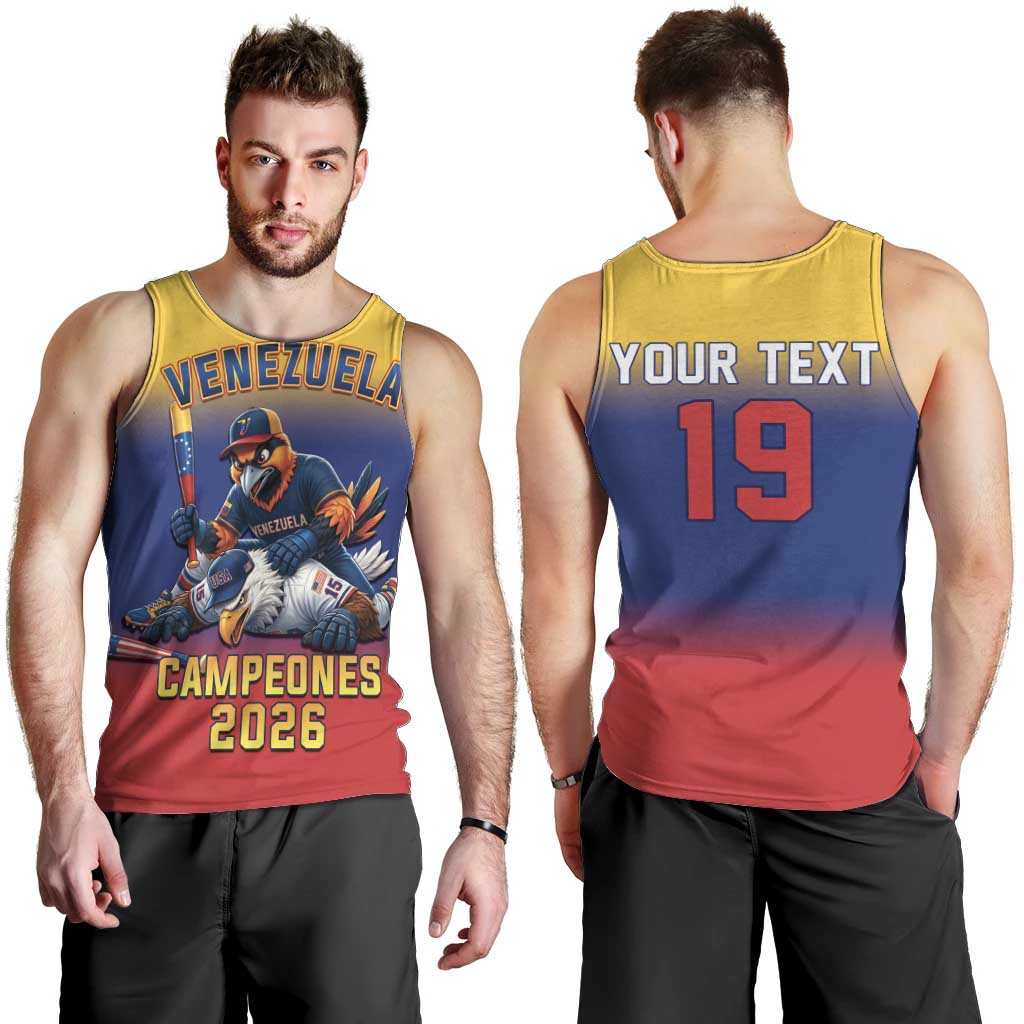 Custom Venezuela Baseball Campeones 2026 Men Tank Top Turpial Mascot Champion Pride