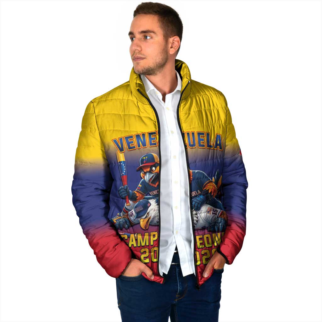 Custom Venezuela Baseball Campeones 2026 Padded Jacket Turpial Mascot Champion Pride
