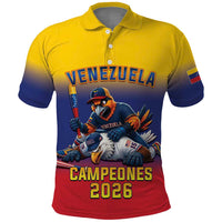 Custom Venezuela Baseball Campeones 2026 Polo Shirt Turpial Mascot Champion Pride