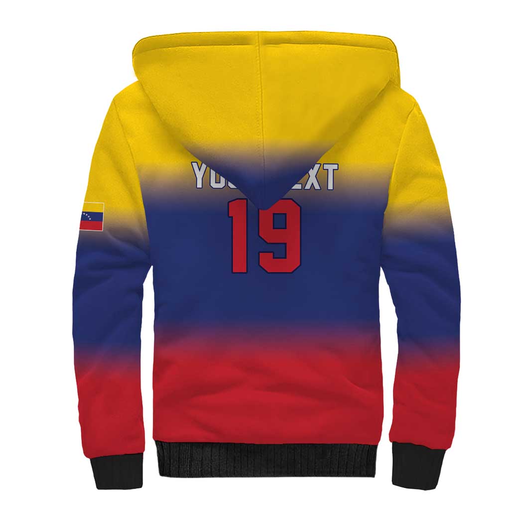 Custom Venezuela Baseball Campeones 2026 Sherpa Hoodie Turpial Mascot Champion Pride