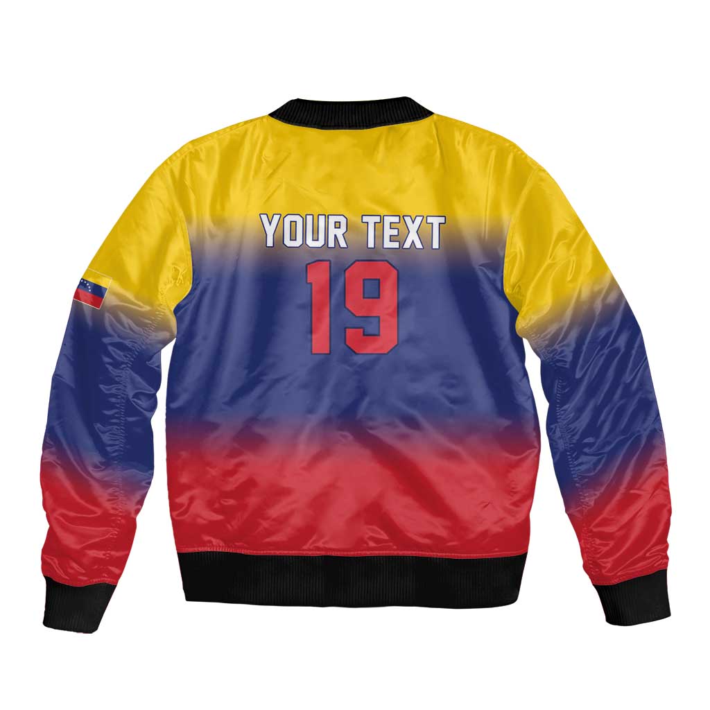Custom Venezuela Baseball Campeones 2026 Sleeve Zip Bomber Jacket Turpial Mascot Champion Pride
