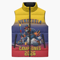 Custom Venezuela Baseball Campeones 2026 Sleeveless Puffer Jacket Turpial Mascot Champion Pride