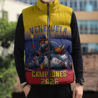 Custom Venezuela Baseball Campeones 2026 Sleeveless Puffer Jacket Turpial Mascot Champion Pride