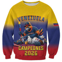 Custom Venezuela Baseball Campeones 2026 Sweatshirt Turpial Mascot Champion Pride