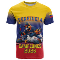 Custom Venezuela Baseball Campeones 2026 T Shirt Turpial Mascot Champion Pride