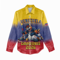Custom Venezuela Baseball Campeones 2026 Women Casual Shirt Turpial Mascot Champion Pride