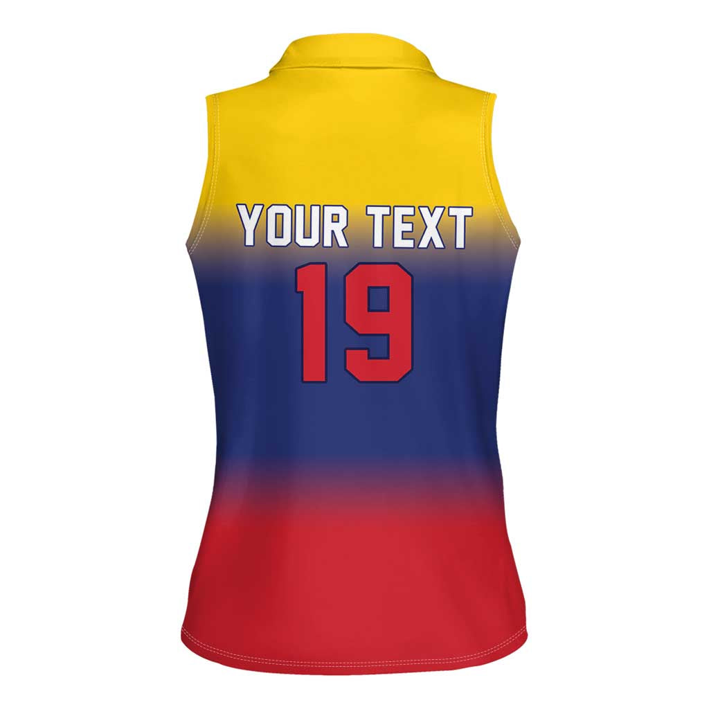 Custom Venezuela Baseball Campeones 2026 Women Sleeveless Polo Shirt Turpial Mascot Champion Pride