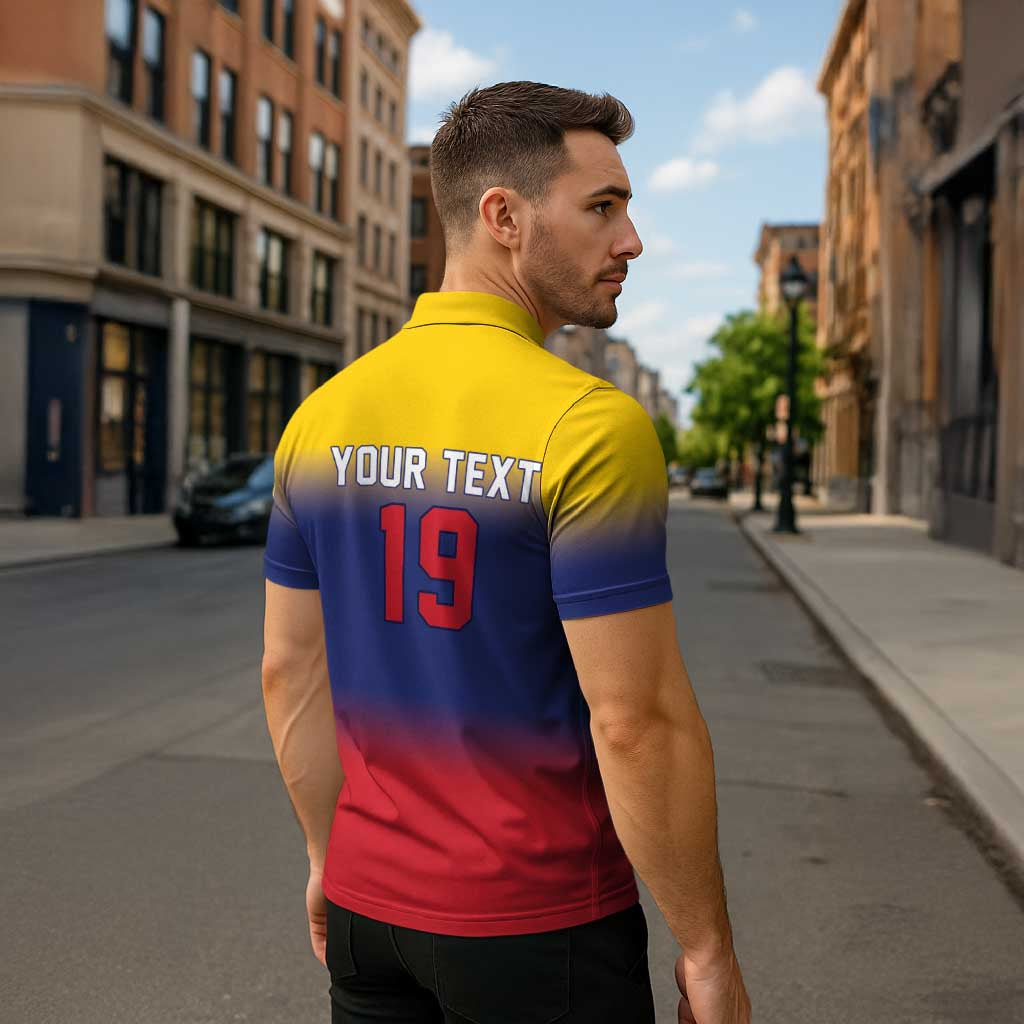 Custom Venezuela Baseball Campeones 2026 Zipper Polo Shirt Turpial Mascot Champion Pride