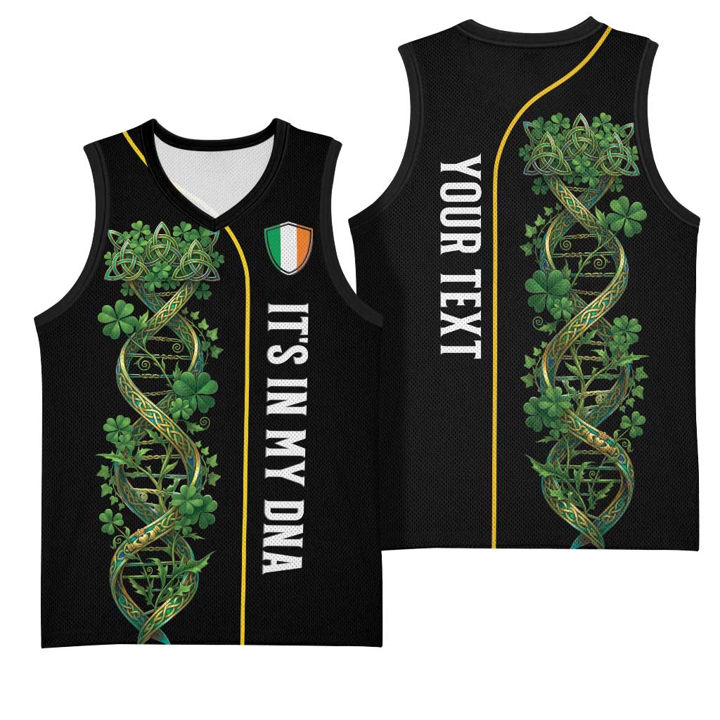 Personalized Irish Shamrock DNA Basketball Jersey It's In My DNA Pride Art