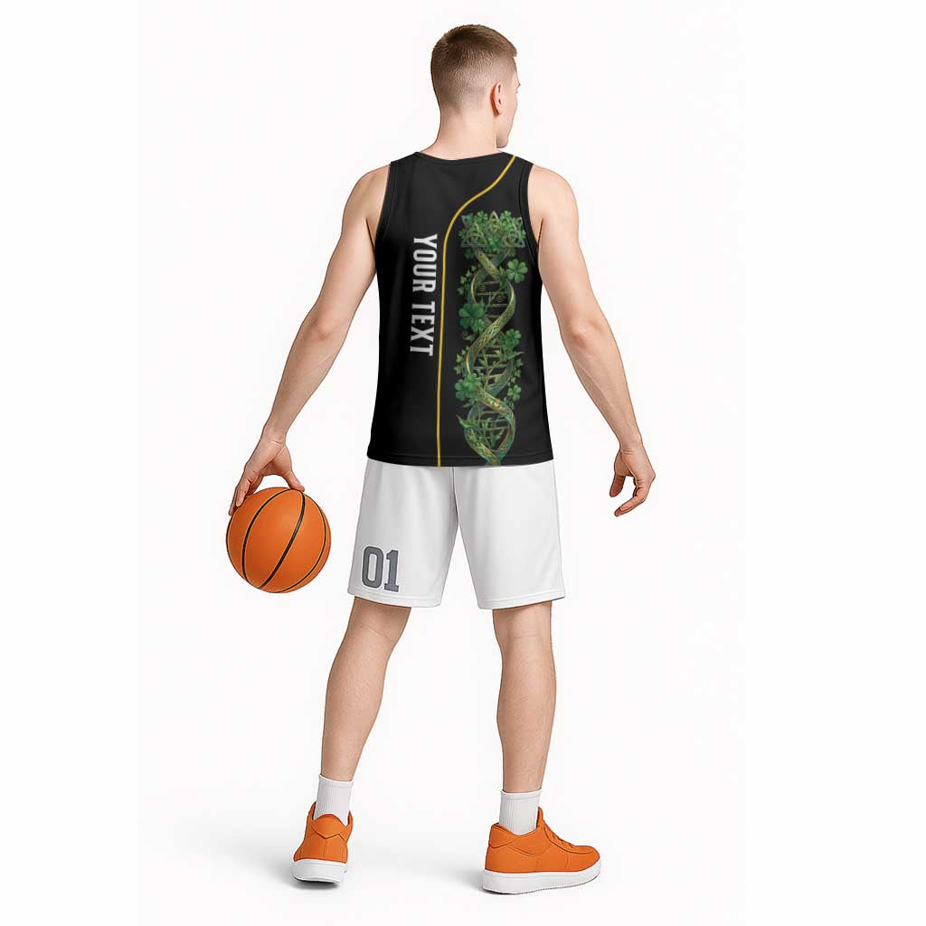 Personalized Irish Shamrock DNA Basketball Jersey It's In My DNA Pride Art