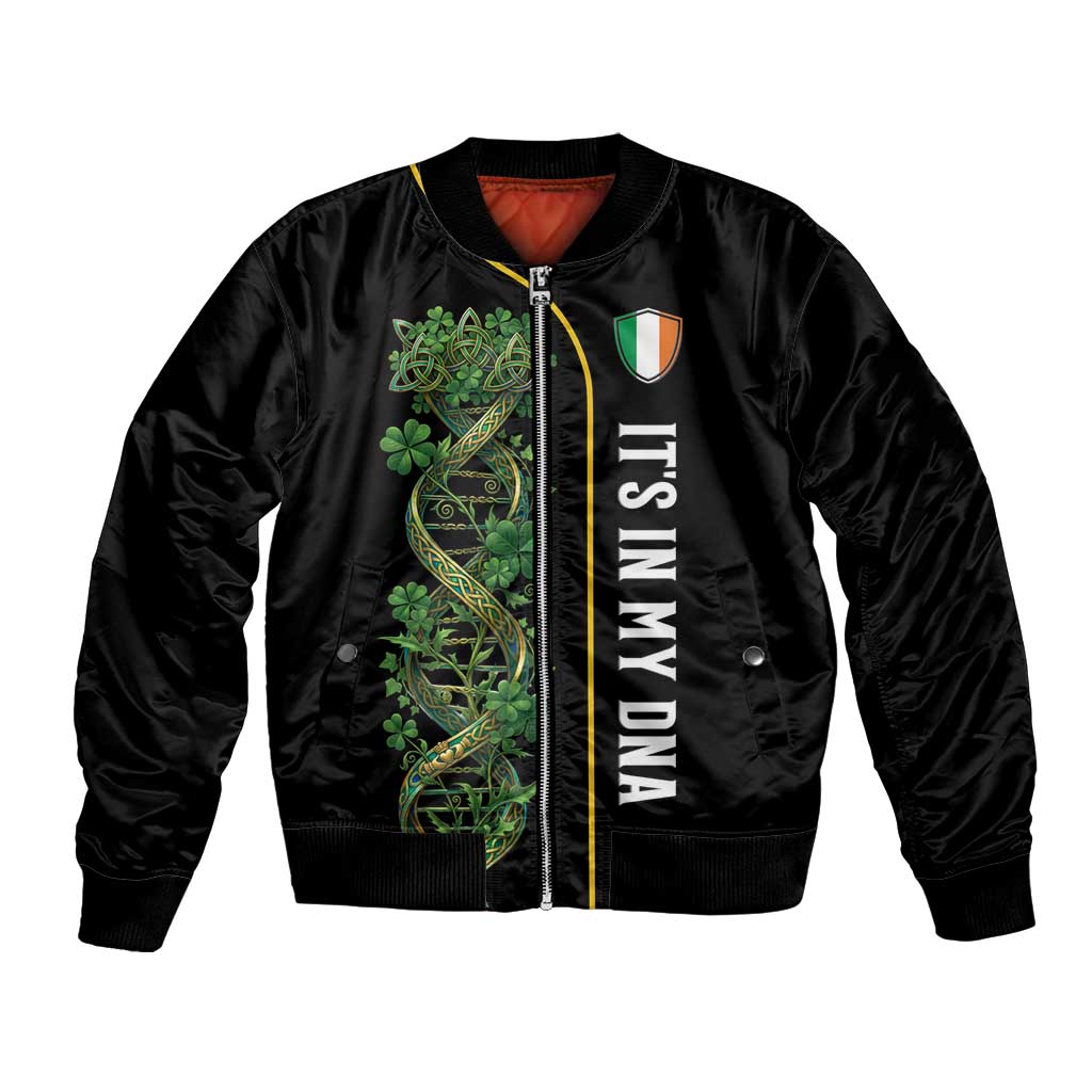 Personalized Irish Shamrock DNA Bomber Jacket It's In My DNA Pride Art