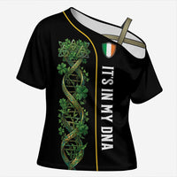 Personalized Irish Shamrock DNA Cross Shoulder Shirt It's In My DNA Pride Art