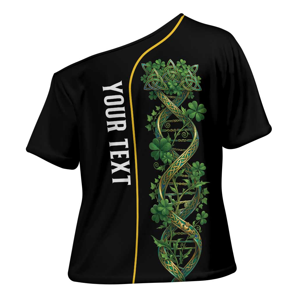 Personalized Irish Shamrock DNA Cross Shoulder Shirt It's In My DNA Pride Art