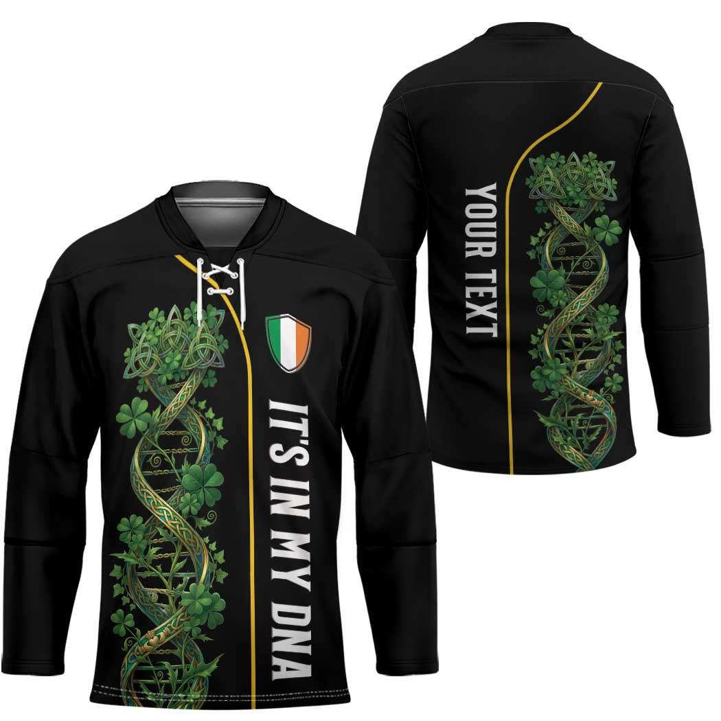 Personalized Irish Shamrock DNA Hockey Jersey It's In My DNA Pride Art