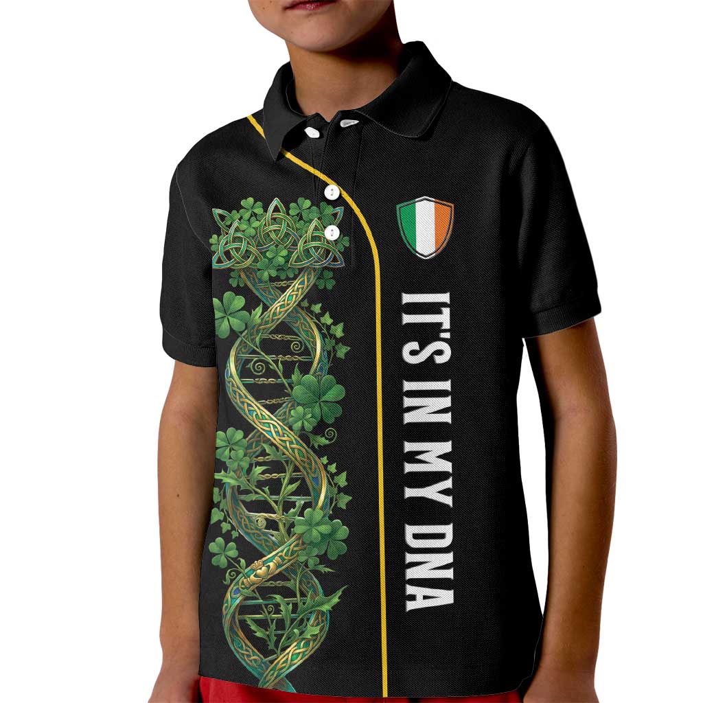 Personalized Irish Shamrock DNA Kid Polo Shirt It's In My DNA Pride Art