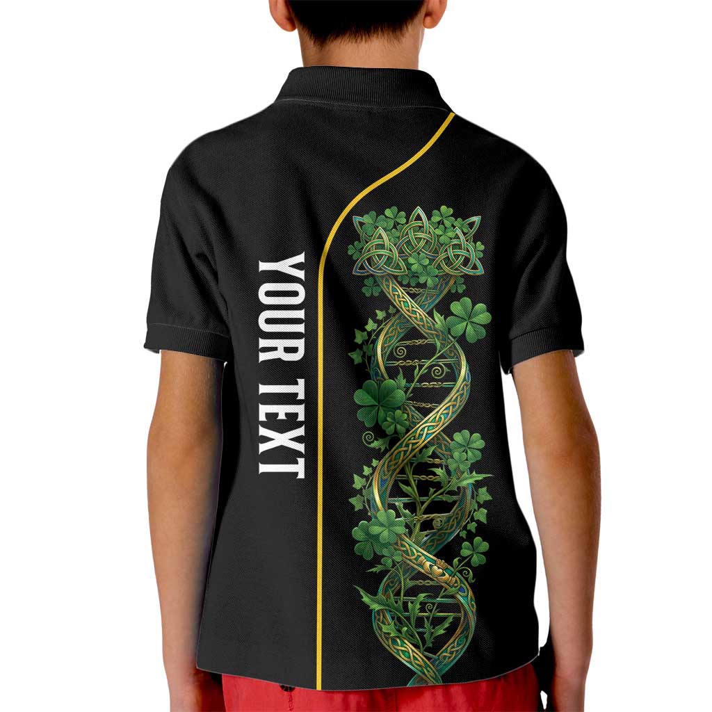 Personalized Irish Shamrock DNA Kid Polo Shirt It's In My DNA Pride Art
