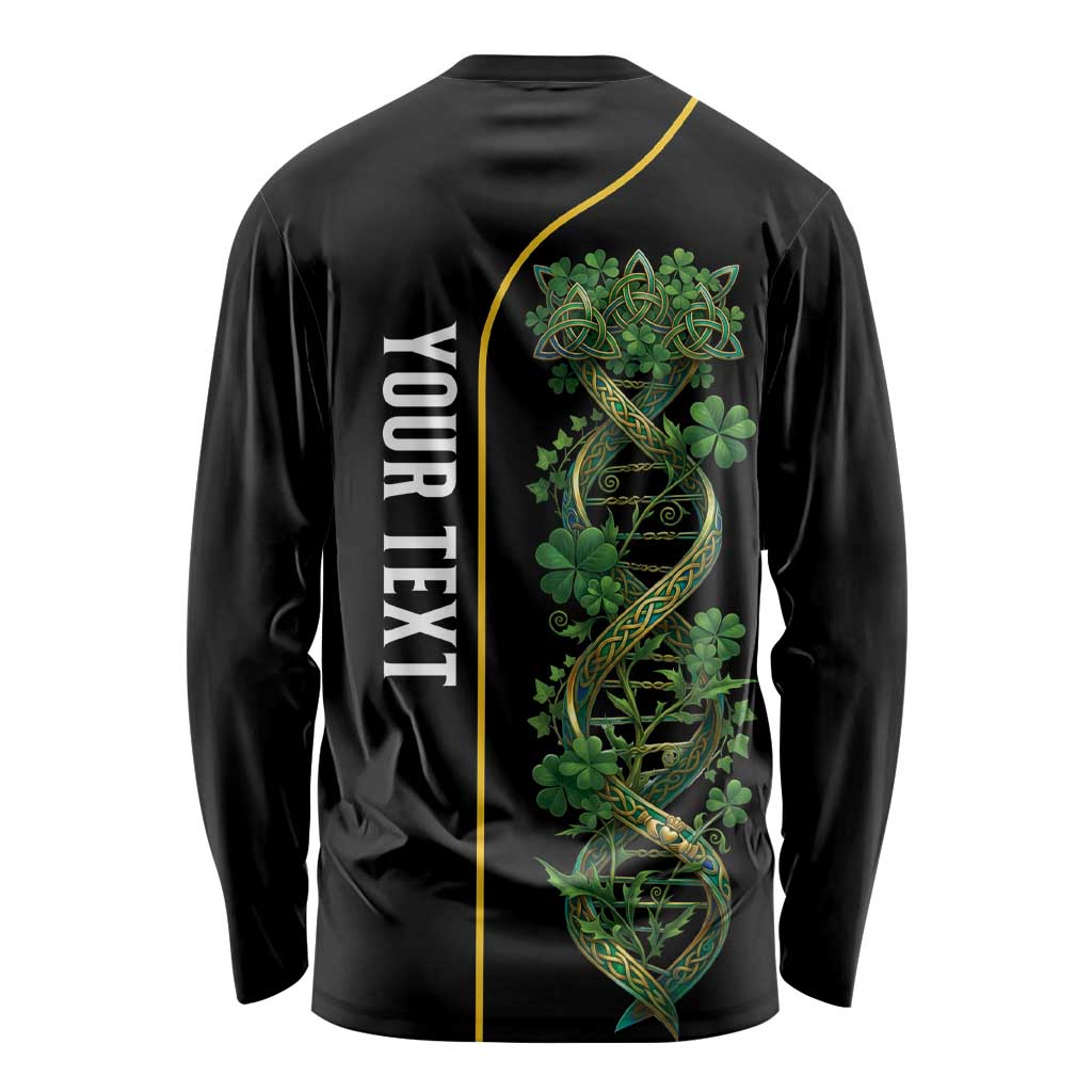 Personalized Irish Shamrock DNA Long Sleeve Shirt It's In My DNA Pride Art