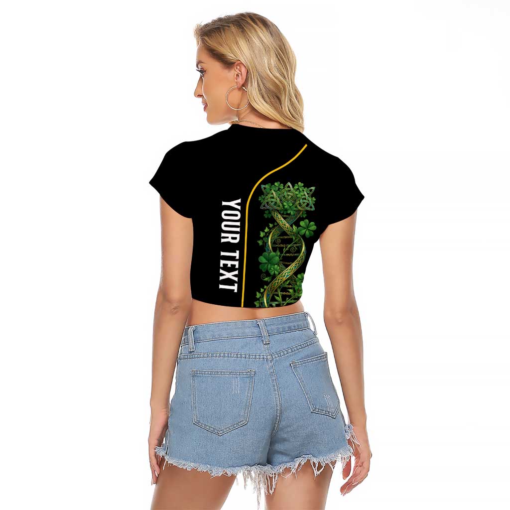 Personalized Irish Shamrock DNA Raglan Cropped T Shirt It's In My DNA Pride Art