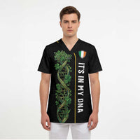 Personalized Irish Shamrock DNA Scrub Top It's In My DNA Pride Art