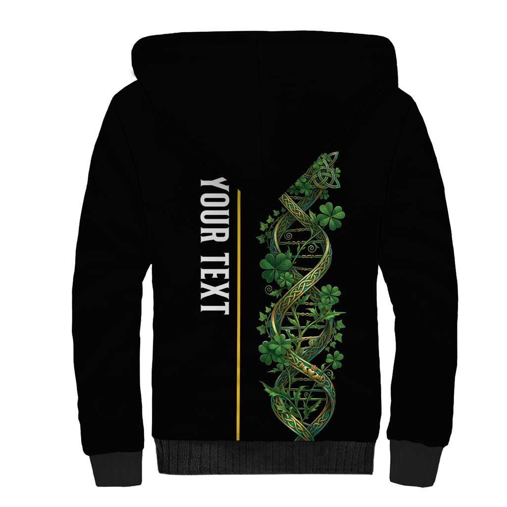 Personalized Irish Shamrock DNA Sherpa Hoodie It's In My DNA Pride Art