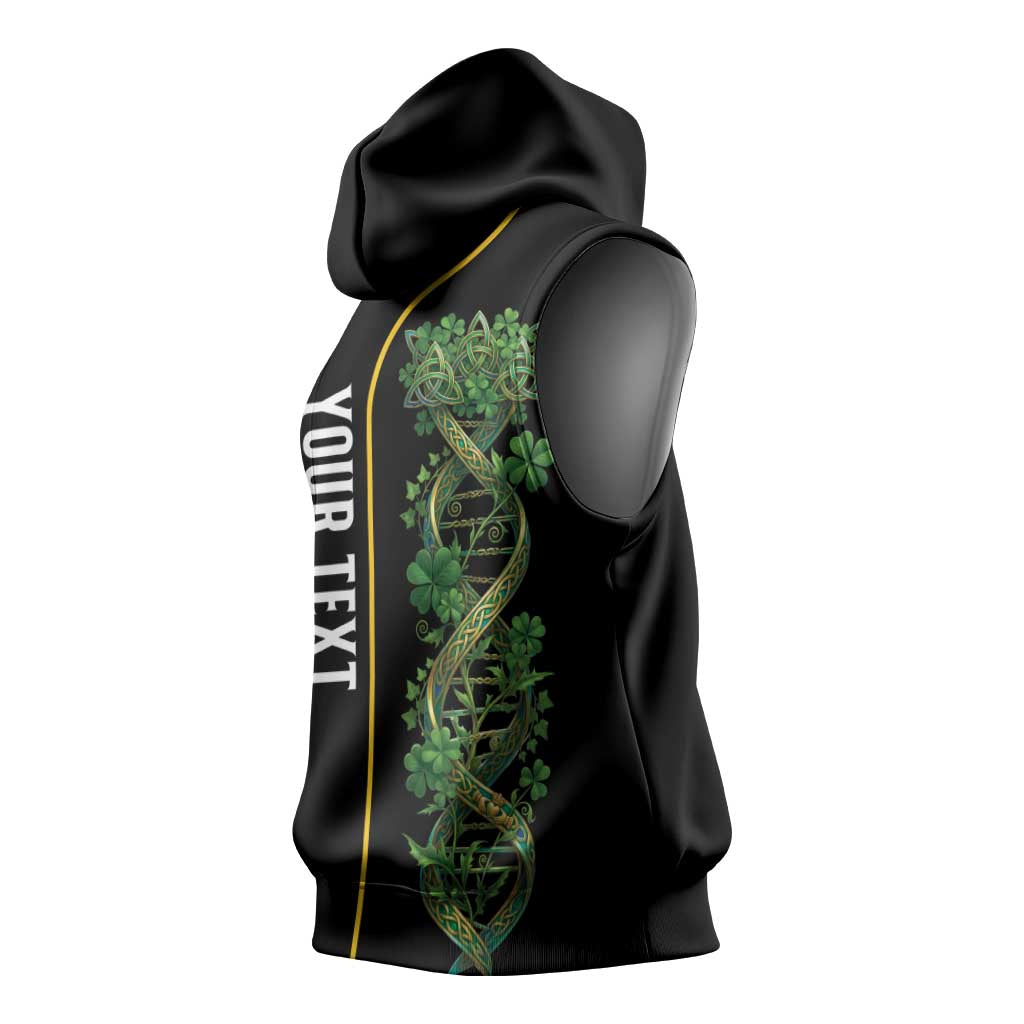 Personalized Irish Shamrock DNA Sleeveless Hoodie It's In My DNA Pride Art
