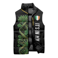 Personalized Irish Shamrock DNA Sleeveless Puffer Jacket It's In My DNA Pride Art