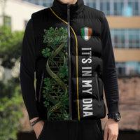 Personalized Irish Shamrock DNA Sleeveless Puffer Jacket It's In My DNA Pride Art