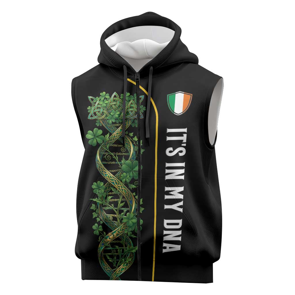 Personalized Irish Shamrock DNA Sleeveless Zip Hoodie It's In My DNA Pride Art