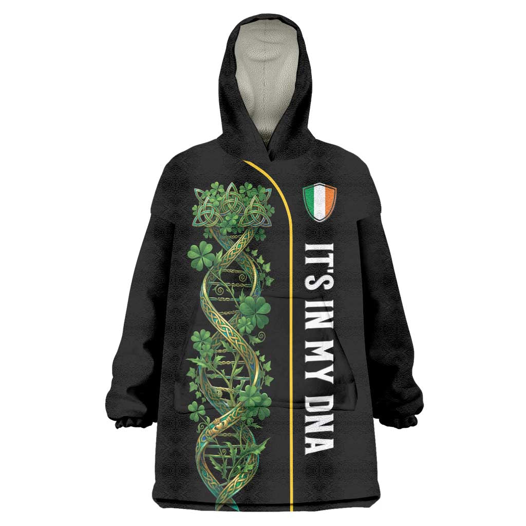 Personalized Irish Shamrock DNA Wearable Blanket Hoodie It's In My DNA Pride Art