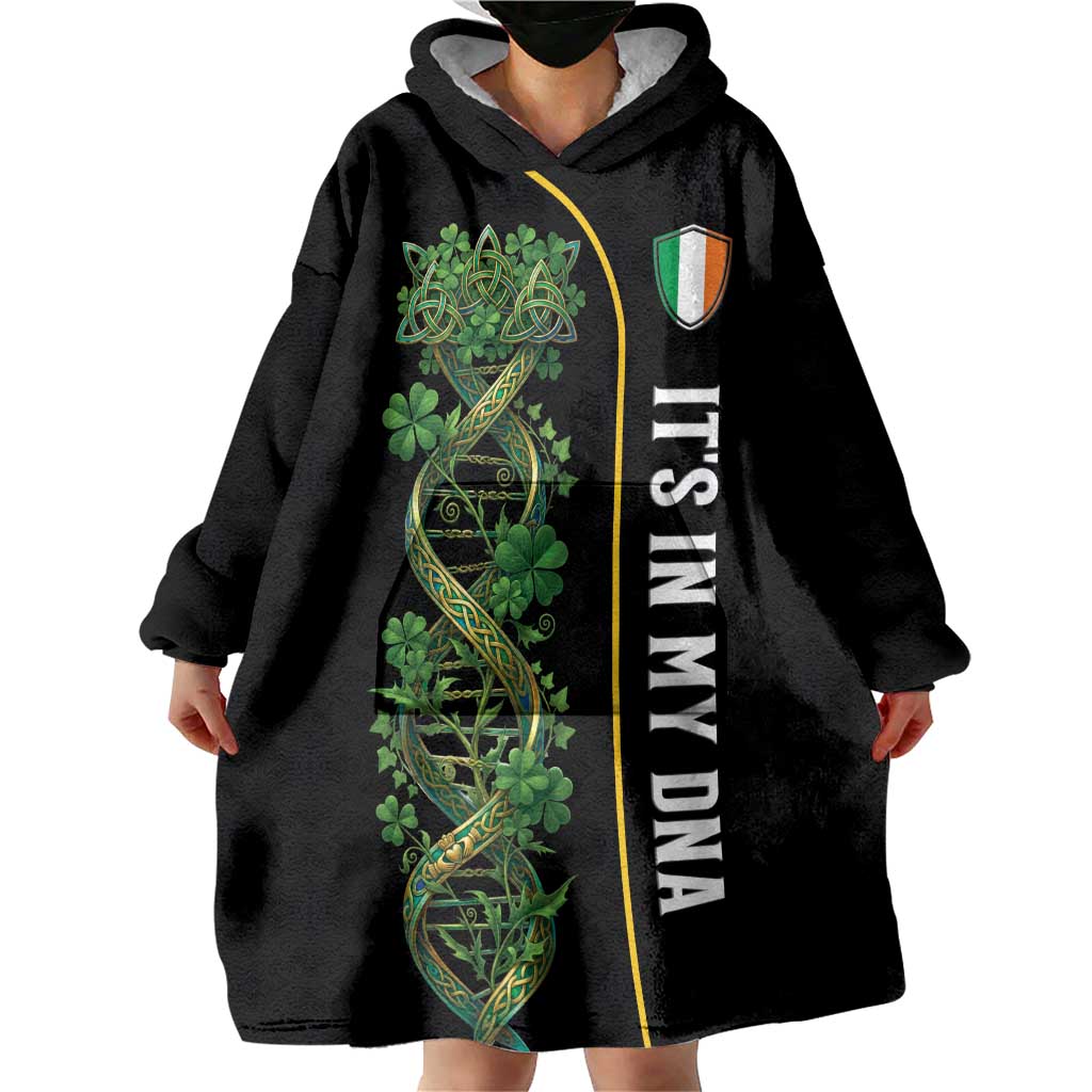 Personalized Irish Shamrock DNA Wearable Blanket Hoodie It's In My DNA Pride Art