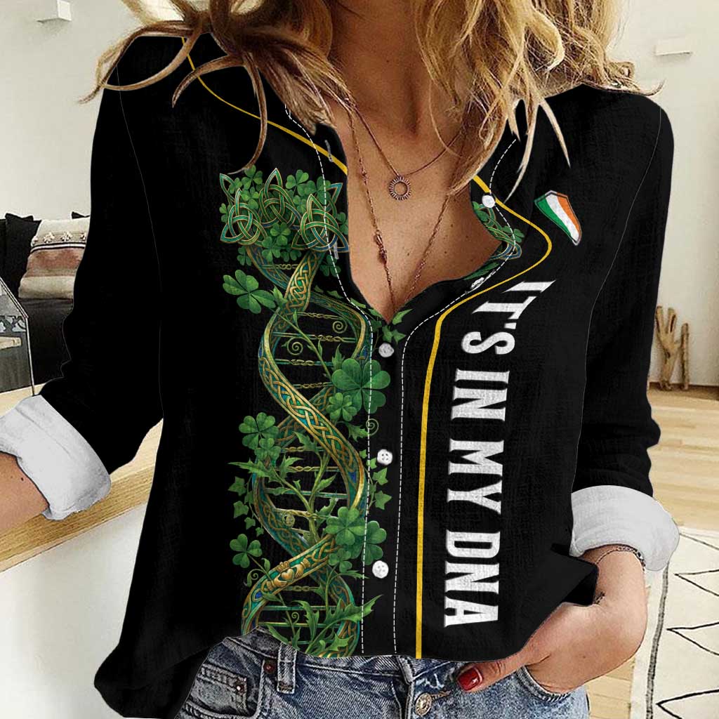 Personalized Irish Shamrock DNA Women Casual Shirt It's In My DNA Pride Art