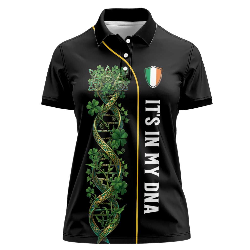 Personalized Irish Shamrock DNA Women Polo Shirt It's In My DNA Pride Art