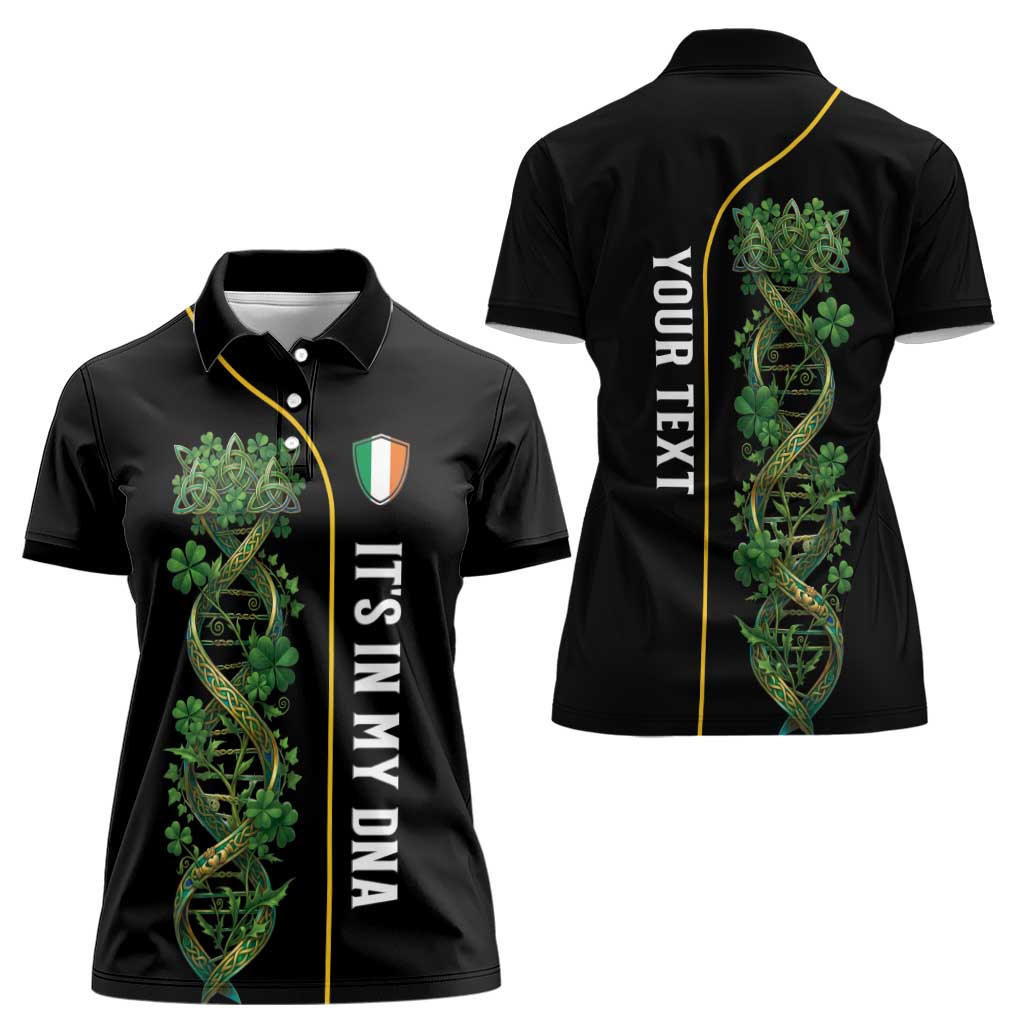 Personalized Irish Shamrock DNA Women Polo Shirt It's In My DNA Pride Art