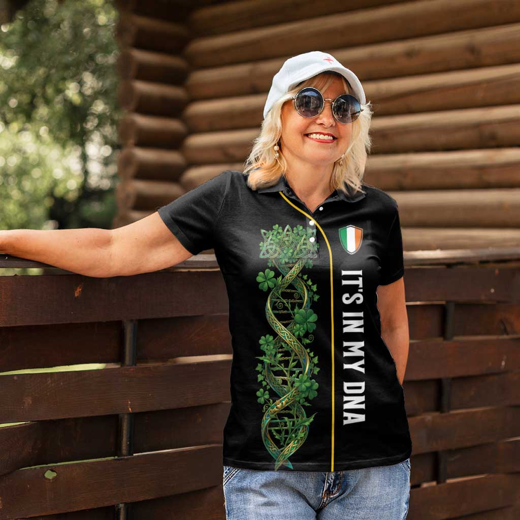 Personalized Irish Shamrock DNA Women Polo Shirt It's In My DNA Pride Art