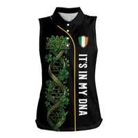 Personalized Irish Shamrock DNA Women Sleeveless Polo Shirt It's In My DNA Pride Art