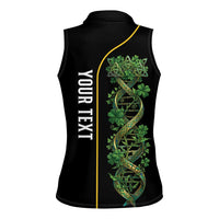 Personalized Irish Shamrock DNA Women Sleeveless Polo Shirt It's In My DNA Pride Art