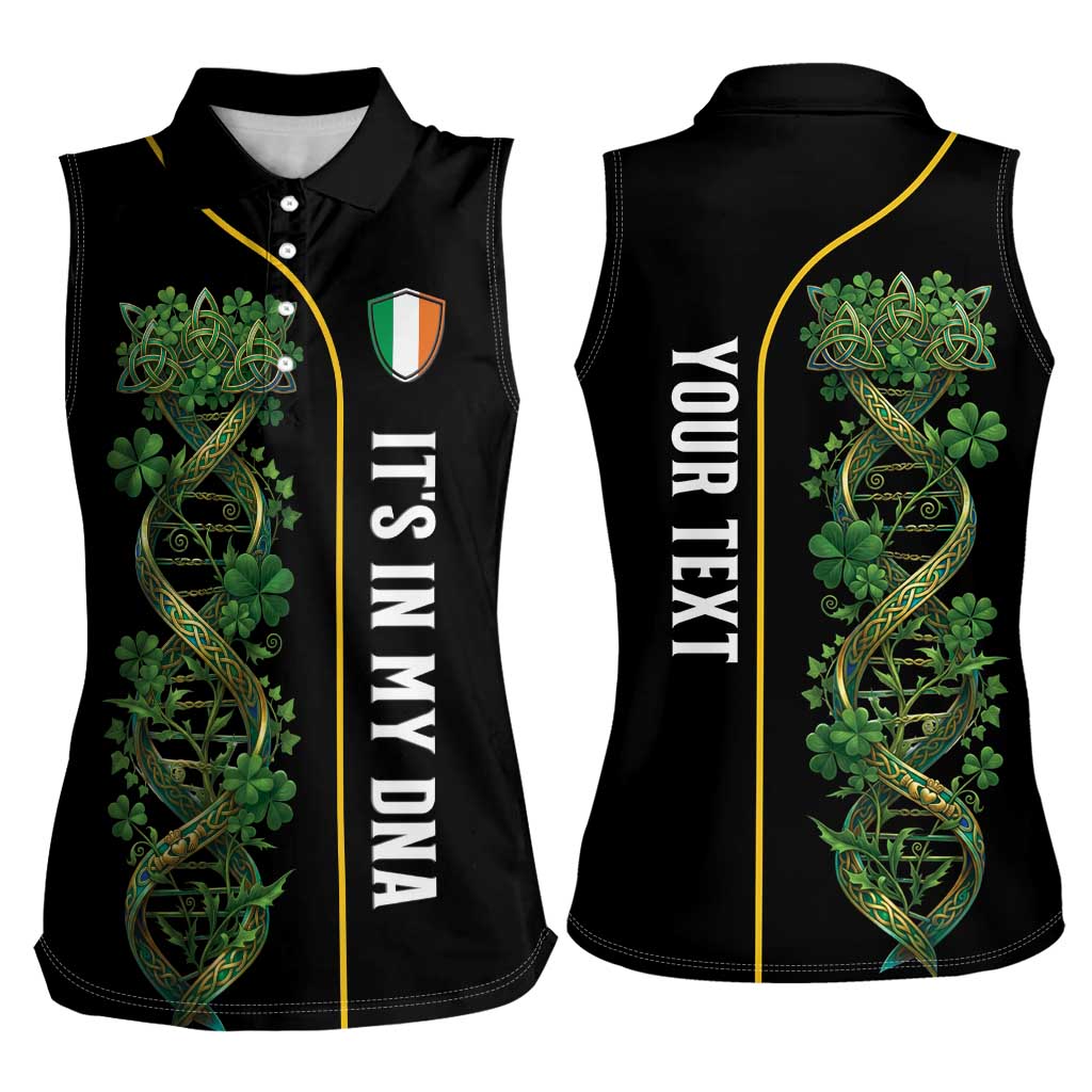 Personalized Irish Shamrock DNA Women Sleeveless Polo Shirt It's In My DNA Pride Art