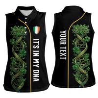 Personalized Irish Shamrock DNA Women Sleeveless Polo Shirt It's In My DNA Pride Art