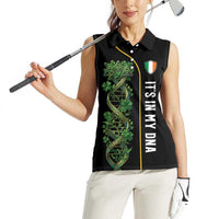 Personalized Irish Shamrock DNA Women Sleeveless Polo Shirt It's In My DNA Pride Art