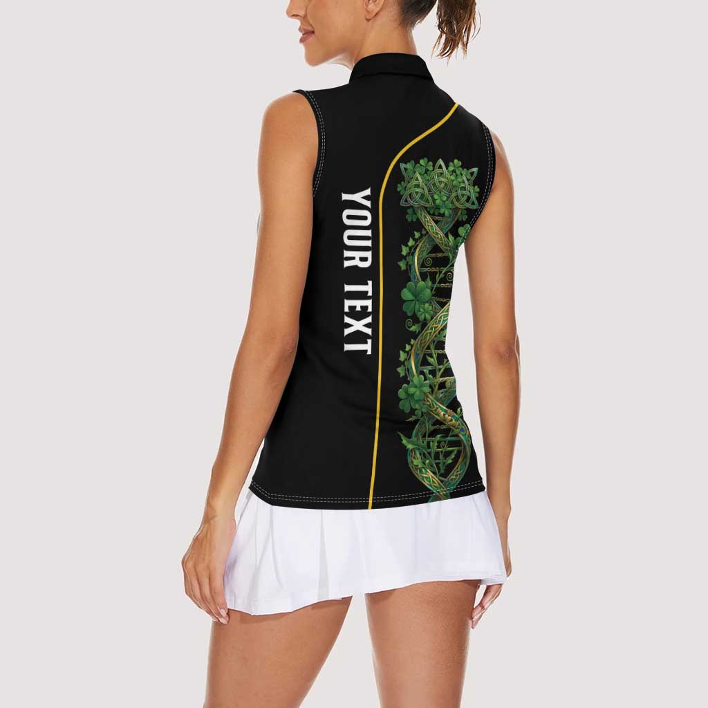 Personalized Irish Shamrock DNA Women Sleeveless Polo Shirt It's In My DNA Pride Art