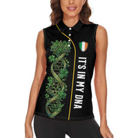 Personalized Irish Shamrock DNA Women Sleeveless Polo Shirt It's In My DNA Pride Art