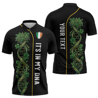 Personalized Irish Shamrock DNA Zipper Polo Shirt It's In My DNA Pride Art