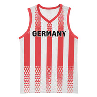 Custom German European Football Champions Basketball Jersey Rot Weiss Geometric Stripes