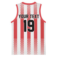 Custom German European Football Champions Basketball Jersey Rot Weiss Geometric Stripes