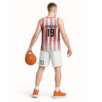 Custom German European Football Champions Basketball Jersey Rot Weiss Geometric Stripes