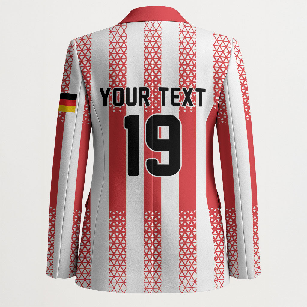 Custom German European Football Champions Blazer Rot Weiss Geometric Stripes