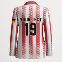Custom German European Football Champions Blazer Rot Weiss Geometric Stripes