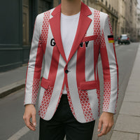 Custom German European Football Champions Blazer Rot Weiss Geometric Stripes